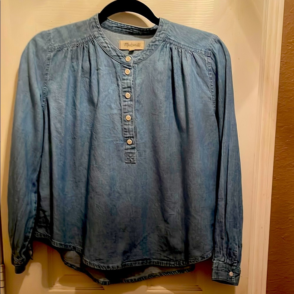 Madewell Blue Button-Up Top